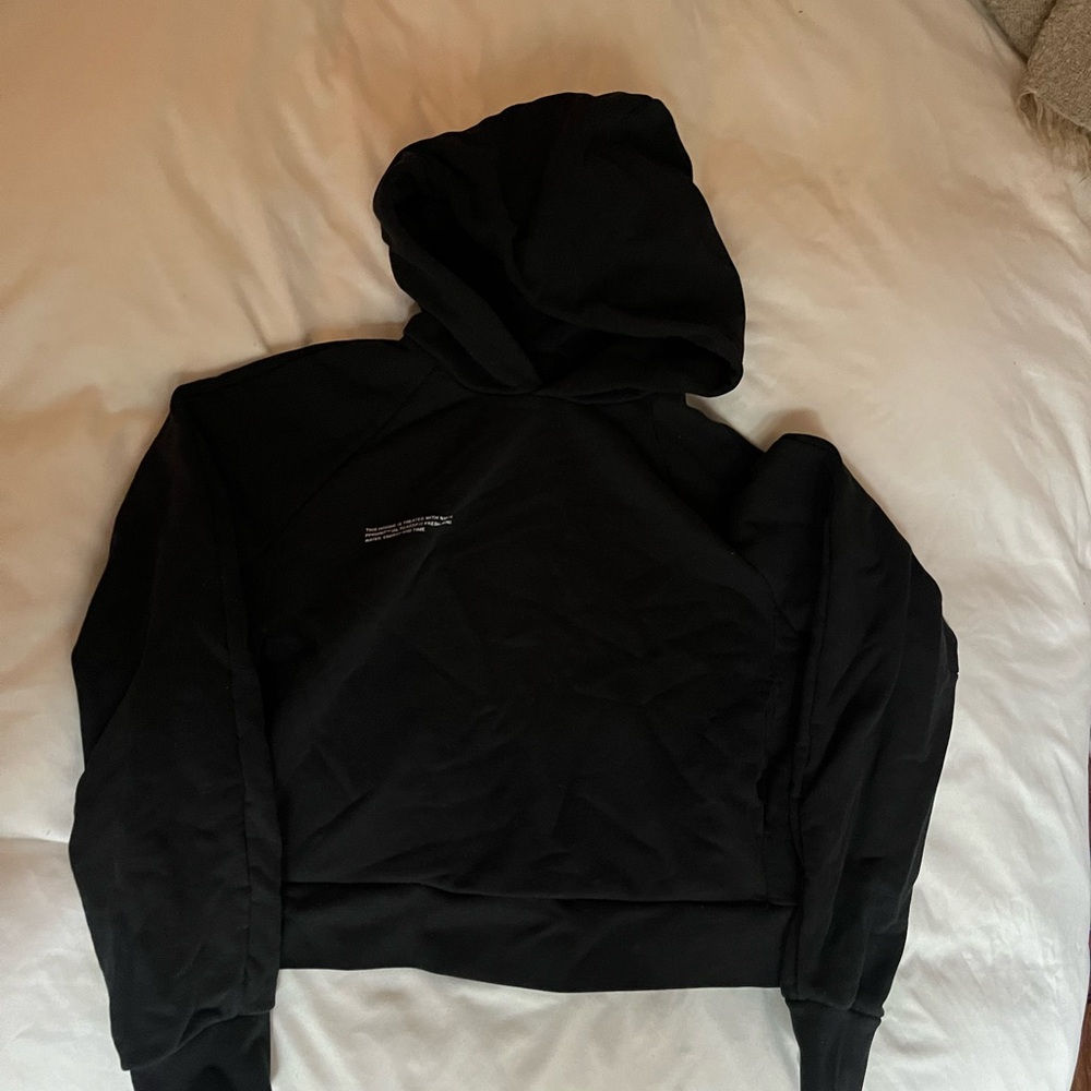 Pangaia Black Cropped Hoodie